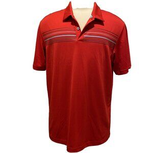 Adidas Golf Clima Cool Red Striped Mens Adult Polo Shirt Size XL